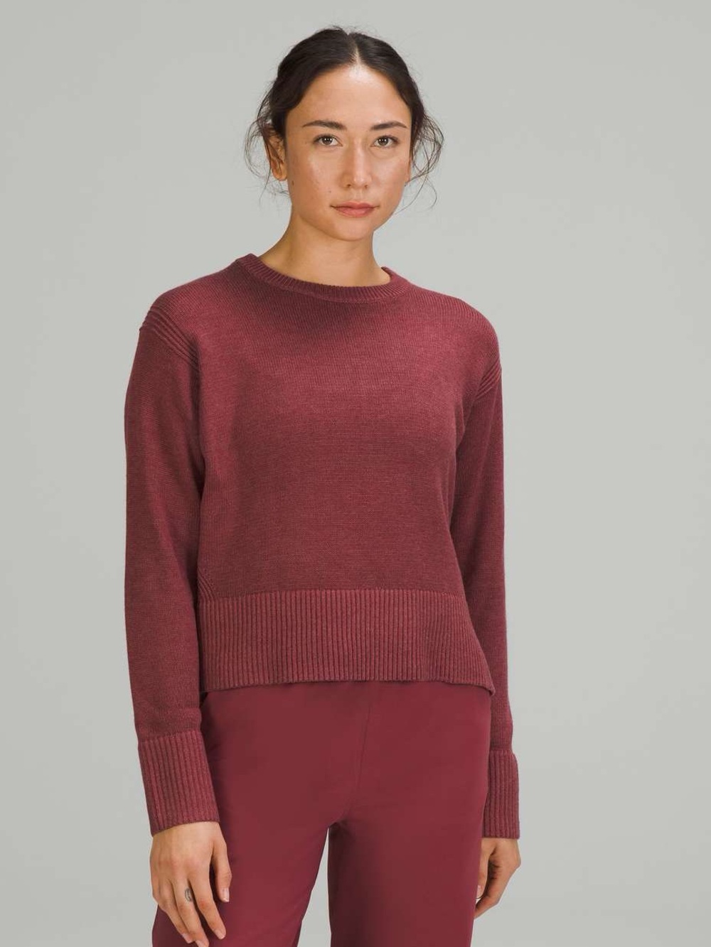 NWT Lululemon Size M/L Cashlu Boxy Crewneck Sweater Mulled wine